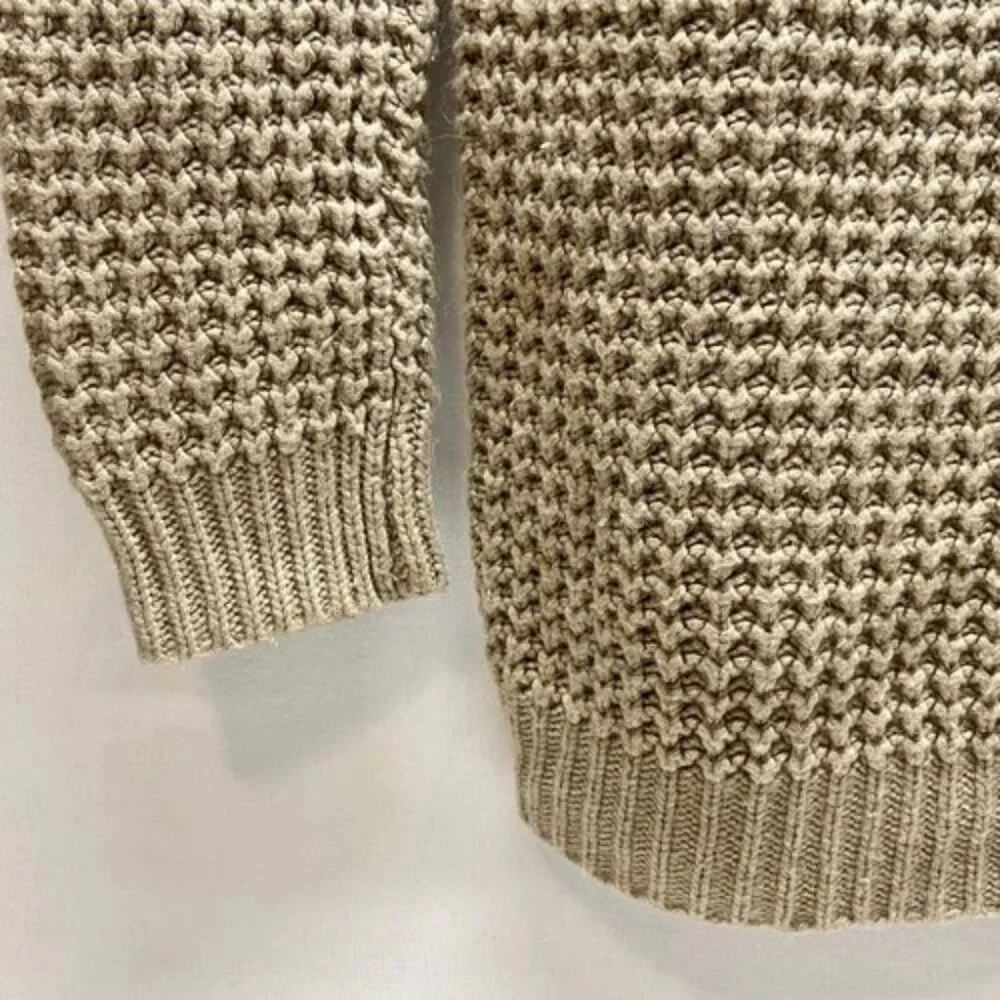 Forever‎ 21 Knit Sweater Women’s Large Tan Long Sleeve Pullover Cozy Tunic Shirt